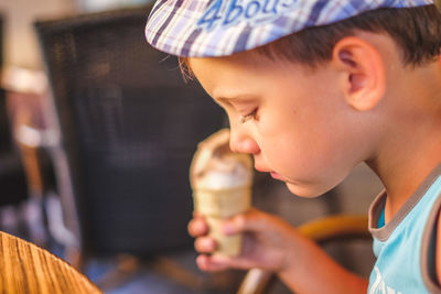 Close-up portrait of boy looking at camera