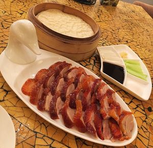 High angle view of food in plate