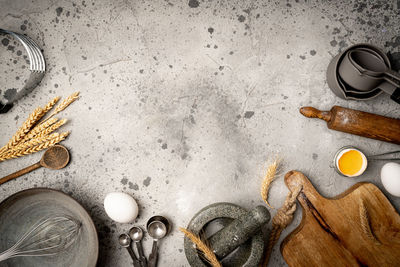 High angle view of food on table