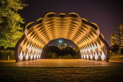 View of illuminated building at night