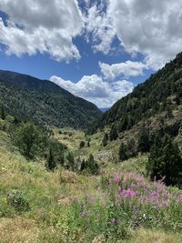 Scenic view of mountains against sky