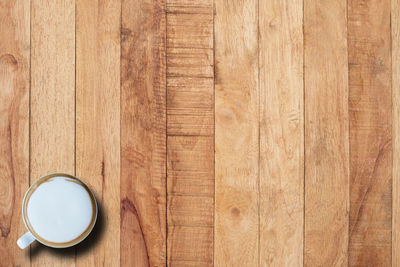 High angle view of drink on table