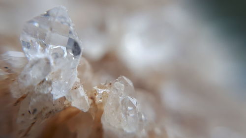 Close-up of ice crystals against blurred background