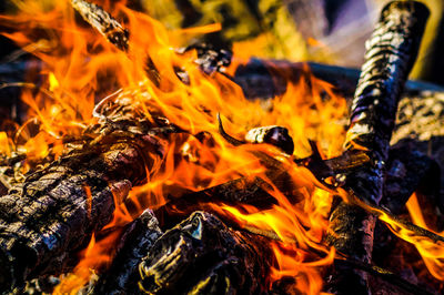 Close-up of bonfire