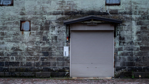 Old building garage door