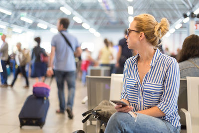 Women sitting at airport