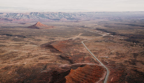 High angle view of dramatic utah landscape