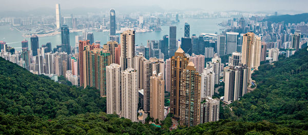 Panoramic view of cityscape against sky