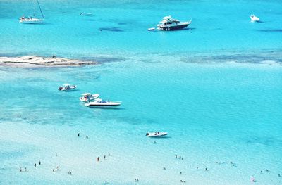 Balos bay top view on crete island in greece