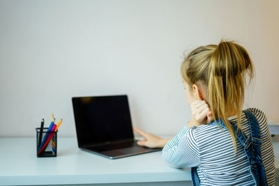 Girl studying at home