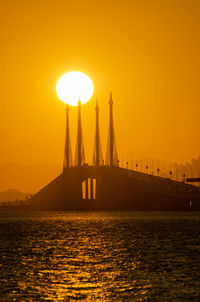 Scenic view of sea during sunset