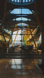 Low angle view of empty glass building