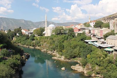 View of houses in city