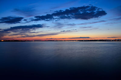 Scenic view of sea at sunset