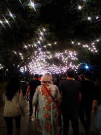 Rear view of people enjoying at music concert