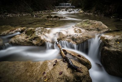 Scenic view of waterfall