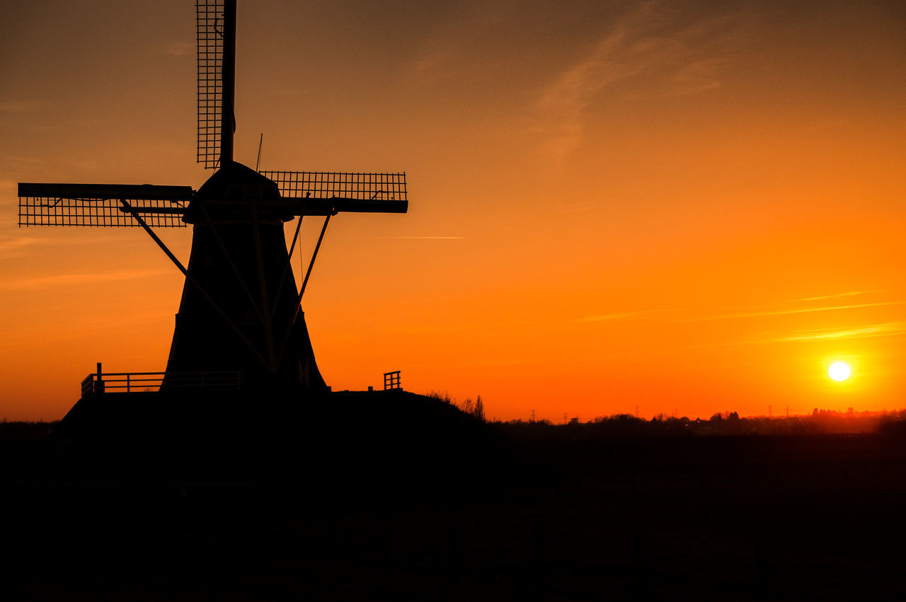 Silhouettes of a mill