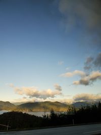 Scenic view of landscape against sky during sunset