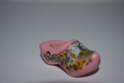 Close-up of object over white background