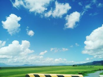Scenic view of land against sky