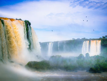 Panoramic view of waterfall