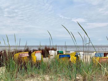 Scenic view of beach against sky
