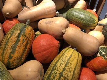 Full frame shot of pumpkins for sale at market stall