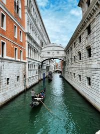 View of canal in city