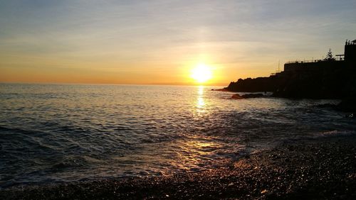 View of sea at sunset