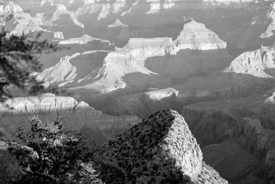 Aerial view of rock formations