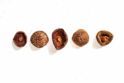 High angle view of coffee against white background