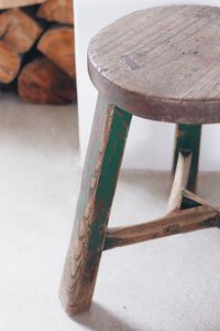 Close-up of wooden table