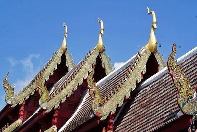 Low angle view of temple against clear sky