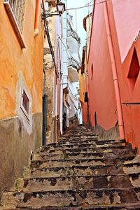 Narrow alley along buildings