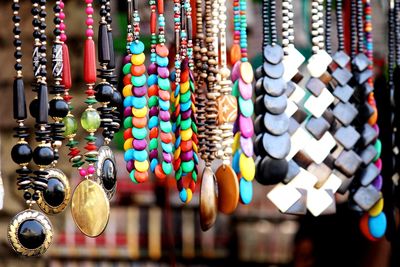 Multi colored jewelries for sale in market