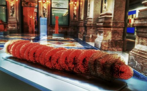 Close-up of red wall