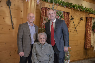 Portrait of family at home during celebration