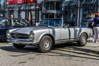 Vintage car on street in city