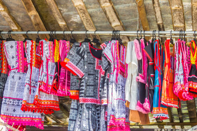 Low angle view of clothes drying on clothesline