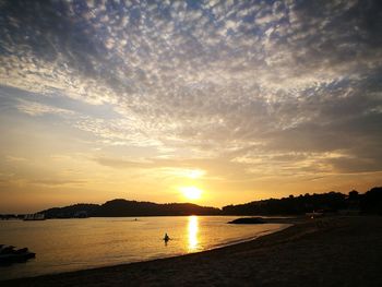 Scenic view of sunset over sea