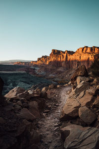 Rock formations on land