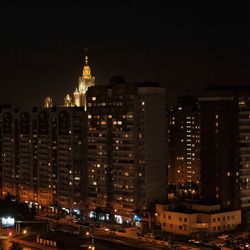 Illuminated cityscape at night