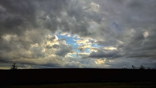 Scenic view of landscape against cloudy sky