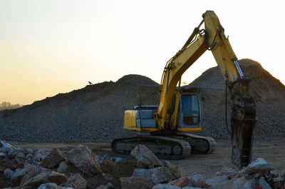 View of construction site against clear sky