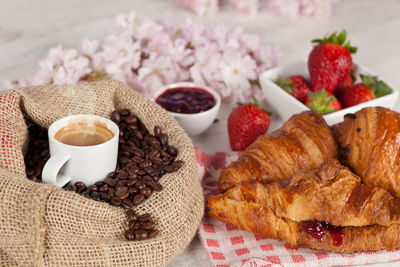 Close-up of food on table