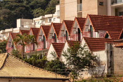 High angle view of houses