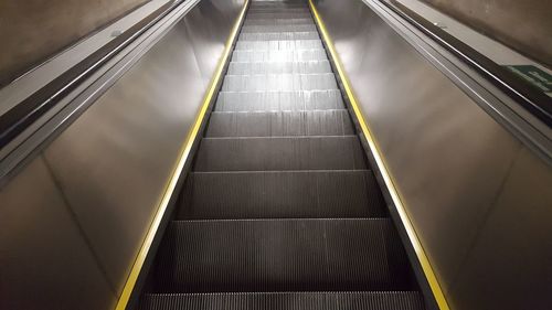 High angle view of escalator at subway station