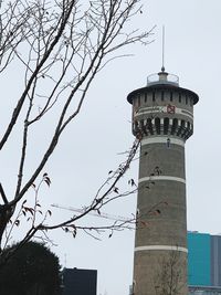 Low angle view of lighthouse against sky