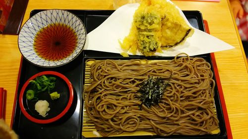 Food in plate on table