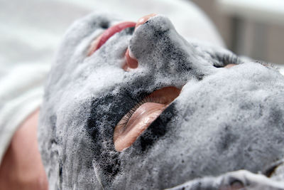 Close-up of man lying down